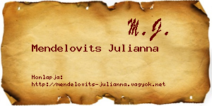 Mendelovits Julianna névjegykártya